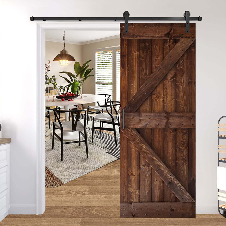 DOORMAKERS Pine Wood Sliding DIY Barn Door With Installation Hardware